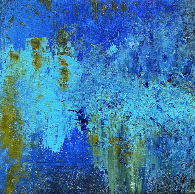 First piece of art created in Pam’s friend’s kitchen